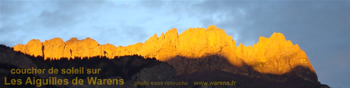 coucher de soleil sur les aiguilles de warens, sallanches